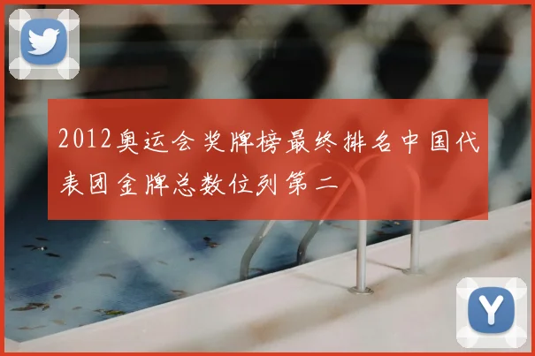 2012奥运会奖牌榜最终排名中国代表团金牌总数位列第二